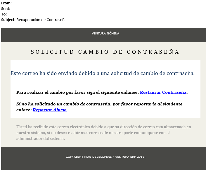 Recuperación de Contrasena