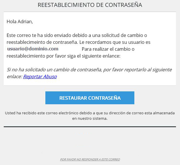 CorreoRestablecimientoContrasena