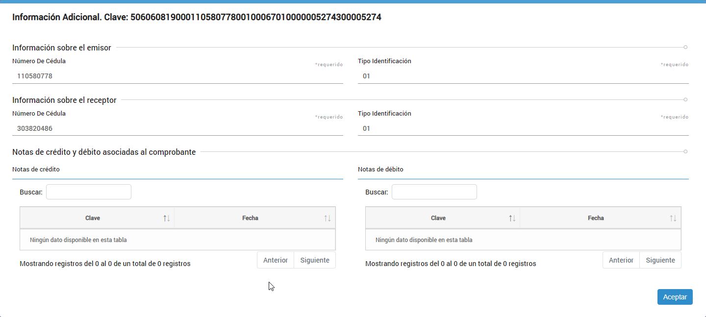 Comprobantes - Informacion Adicional